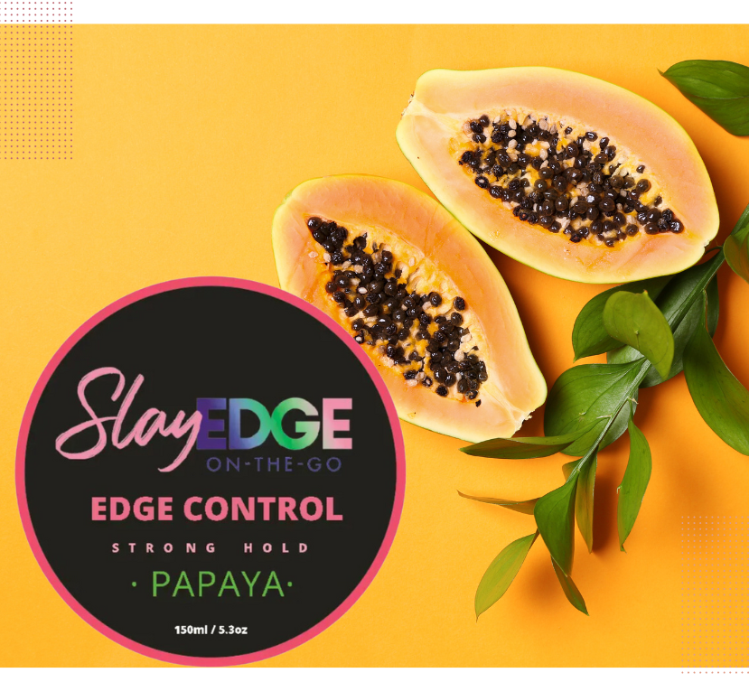 Edge Control Gel for Women and Men 5.3oz – Strong Hold, Non-Greasy Edge Smoother & Styling Tamer, No Flaking or White Residue, Adds Shine & Smooths, Papaya Scent